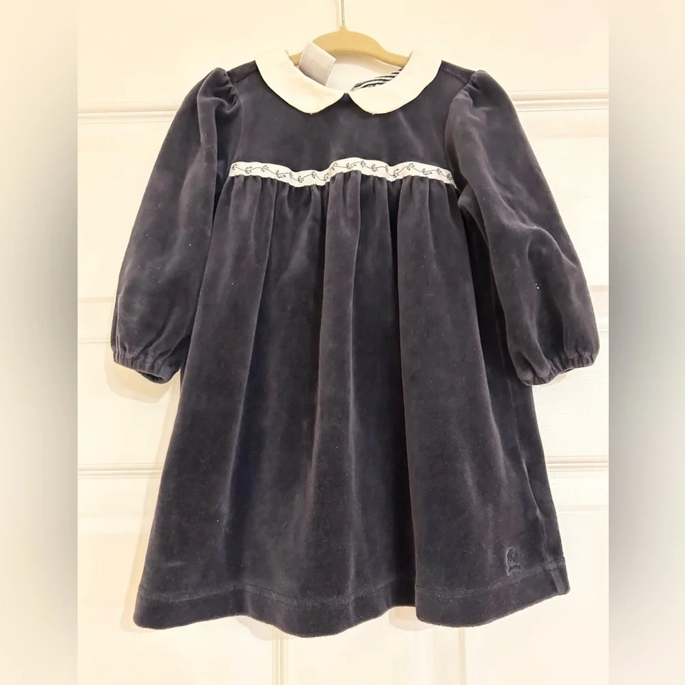 TOMMY HILFIGER Velvet Dress in Vintage Blue